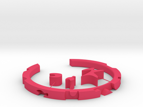 Puzzle Wristband in Pink Processed Versatile Plastic: Small