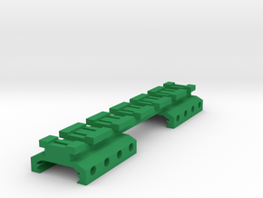 Picatinny to Nerf Adapter (6 Slots) in Green Processed Versatile Plastic