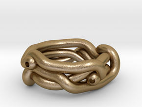 Noodle Ring in Polished Gold Steel