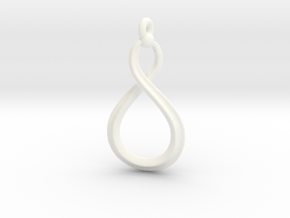 Mobius pendant for alumide  in White Processed Versatile Plastic