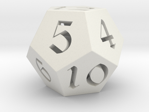 12 side fantasy style dice in White Natural Versatile Plastic