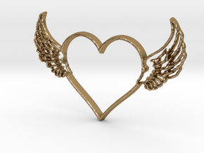 Heart 1 in Polished Gold Steel