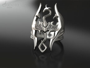 Skyrim Gothic Ring  in Polished Bronzed Silver Steel: 7 / 54