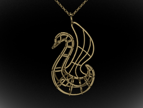Swan-heart in Polished Brass