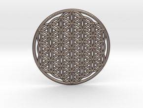 Flower Of Life - Large in Polished Bronzed Silver Steel