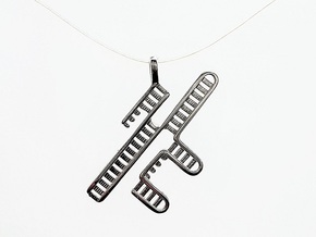 CRISPR RNA Pendant with Bail in Polished Silver