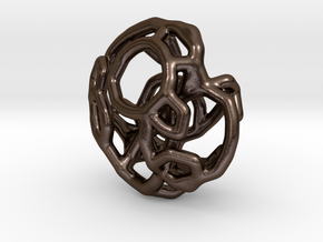 Tangle pendant 1 in Polished Bronze Steel