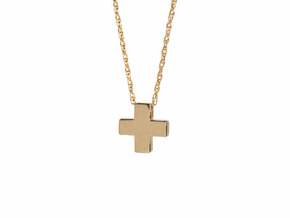 Plus Pendant in 14k Gold Plated Brass