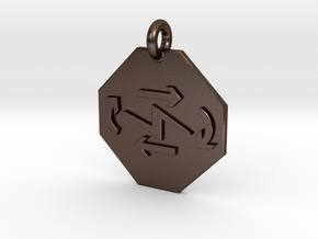 Pendant Thermodynamics First Law in Polished Bronze Steel