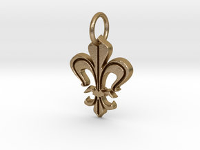 Heraldic "Lilie 2" in Polished Gold Steel