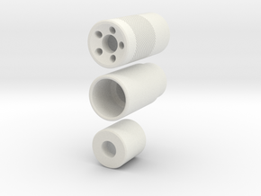 Muzzle Device Part 1 And 2 V4 in White Natural Versatile Plastic