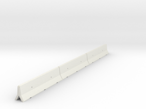 OO Scale Concrete Motorway Barrier 12m long in White Natural Versatile Plastic