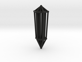 Phi Vogel Crystal - Inner Geometry - 6 sided in Black Natural Versatile Plastic