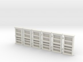 Bookcase 01. HO Scale (1:87) in White Natural Versatile Plastic