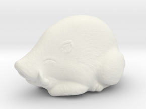 Hog Netsuke  in White Natural Versatile Plastic
