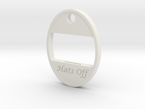 Hats Off Bottle Opener in White Natural Versatile Plastic: Small