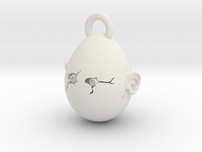 Egghead Pendant in White Natural Versatile Plastic