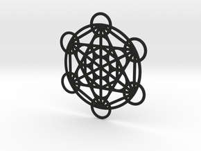 Metatron Grid Pendant in Black Natural Versatile Plastic: Small
