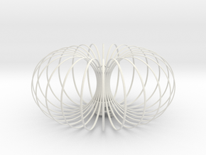 Torus Chandelier pendant lamp 30cm in White Natural Versatile Plastic