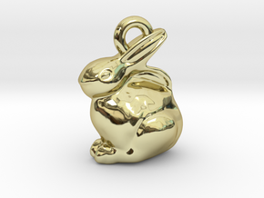 mini chocolate Easter bunny charm  in 18k Gold Plated Brass: Small