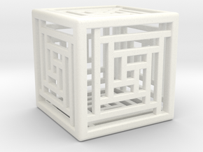 Cube Lattice in White Processed Versatile Plastic