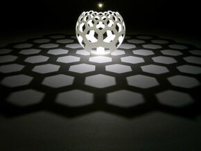 Honeycomb (stereographic projection) in White Natural Versatile Plastic