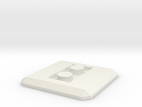 LEGO-inspired conversion base plate (square) in White Natural Versatile Plastic