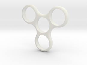 Triweighted Fidget Spinner in White Natural Versatile Plastic
