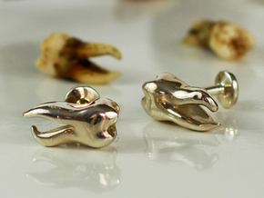 Tooth Cufflinks in Polished Silver