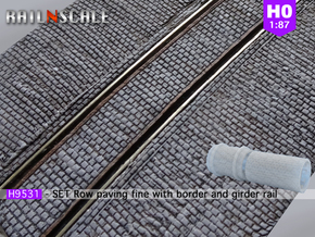 SET Row paving fine w/ border and girder rail (H0) in Tan Fine Detail Plastic