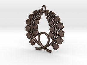 Matsuya Crest: Wreath Pendant in Polished Bronze Steel