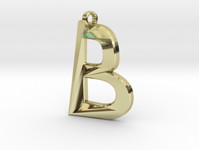 Distorted letter B in 18k Gold Plated Brass