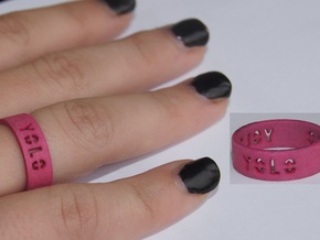 YOLO TYPE 1, Size 5 Ring Size 5 in Pink Processed Versatile Plastic