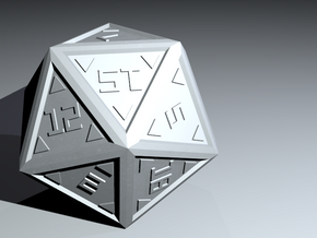 Digital: Stylized d20 in White Processed Versatile Plastic