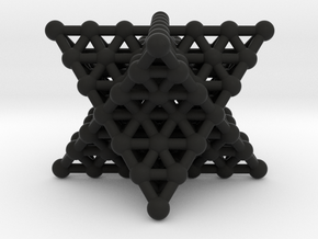 Merkaba Matrix 3 - Star tetrahedron grid in Black Natural Versatile Plastic