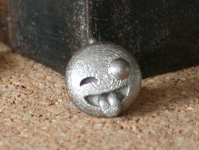 Dime Sized Emoji Big Eye Tongue Sticking Out in Polished Bronzed Silver Steel
