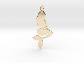 Mermaid Pendant in 14k Gold Plated Brass