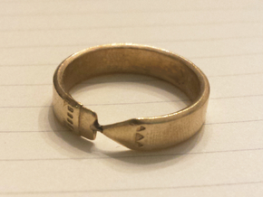 Pencil Ring, Size 8 in Natural Brass