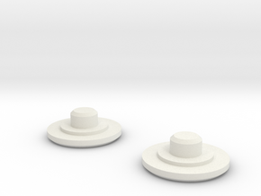Fidget Bearing Caps in White Natural Versatile Plastic