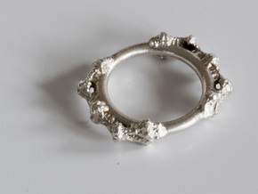Kaleidoscopic Iterated Function System Ring 16.3mm in Natural Silver