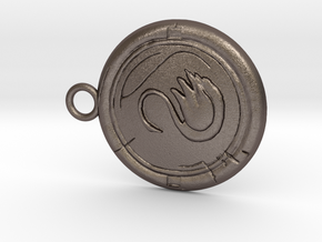 Swan Medallion in Polished Bronzed Silver Steel: Small