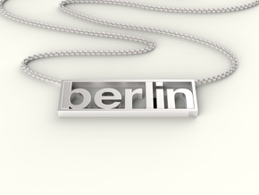 Typeberlin Berlin Pendant in Fine Detail Polished Silver