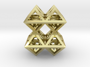 88 Pendant. Perfect Pyramid Structure. in 18k Gold Plated Brass