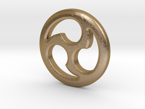 Tomoe Medallion 1.3" (HiRes) in Polished Gold Steel