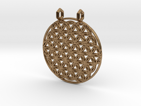 Flower Of Life Pendant (2 Loops) in Natural Brass