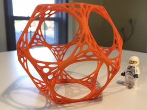Dodecahedron Spiderweb Wireframe in Orange Processed Versatile Plastic