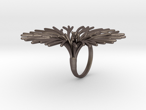 Acropora Flower in Polished Bronzed Silver Steel: Small