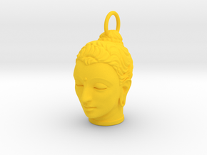 Gandhara Buddha Keychains 2 inches tall in Yellow Processed Versatile Plastic