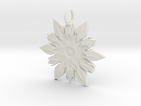 Elegant Chic Flower Pendant Charm in White Natural Versatile Plastic