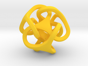 Interlocking Ball based on Tetrahedron in Yellow Processed Versatile Plastic